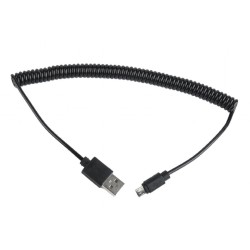 CABLU alimentare si date GEMBIRD, pt. smartphone, USB 2.0 (T) la Micro-USB 2.0 (T), 1.8m, spiralat, conectori auriti, negru, "CC