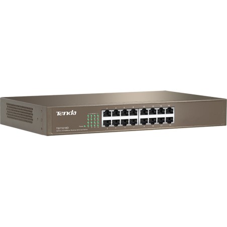SWITCH Tenda 16 porturi 10/100 Mbps, carcasa metalica rackabil, "TEF1016D" (timbru verde 0.8 lei)