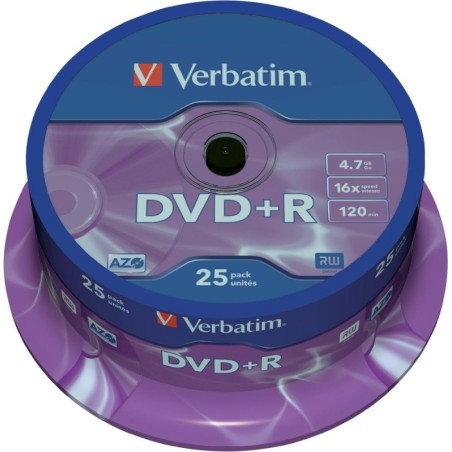 DVD+R VERBATIM  4.7GB, 120min, viteza 16x,  25 buc, Single Layer, spindle, "Matt Silver" "43500"