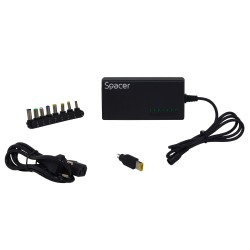 ALIMENTATOR Notebook Universal AC-DC, SPACER, 96W - compatibil cu majoritatea NB, 9 tipuri de mufe, DC12/16/18/19/20/24V, "SPAL-