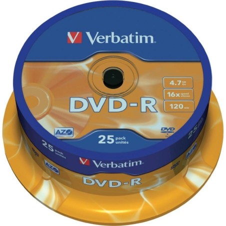 DVD-R VERBATIM  4.7GB, 120min, viteza 16x,  25 buc, Single Layer, spindle, "Matt Silver" "43522"