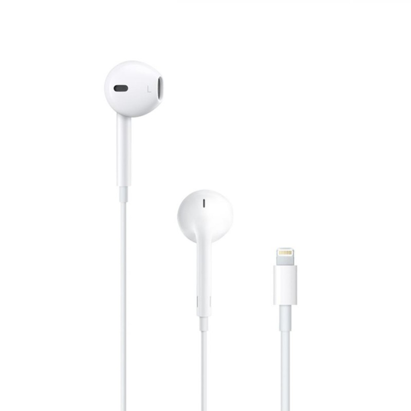 CASTI Apple EarPods, pt. smartphone, cu fir, intraauriculare - butoni, microfon pe fir, conectare prin Lightning, alb, "MMTN2ZM/