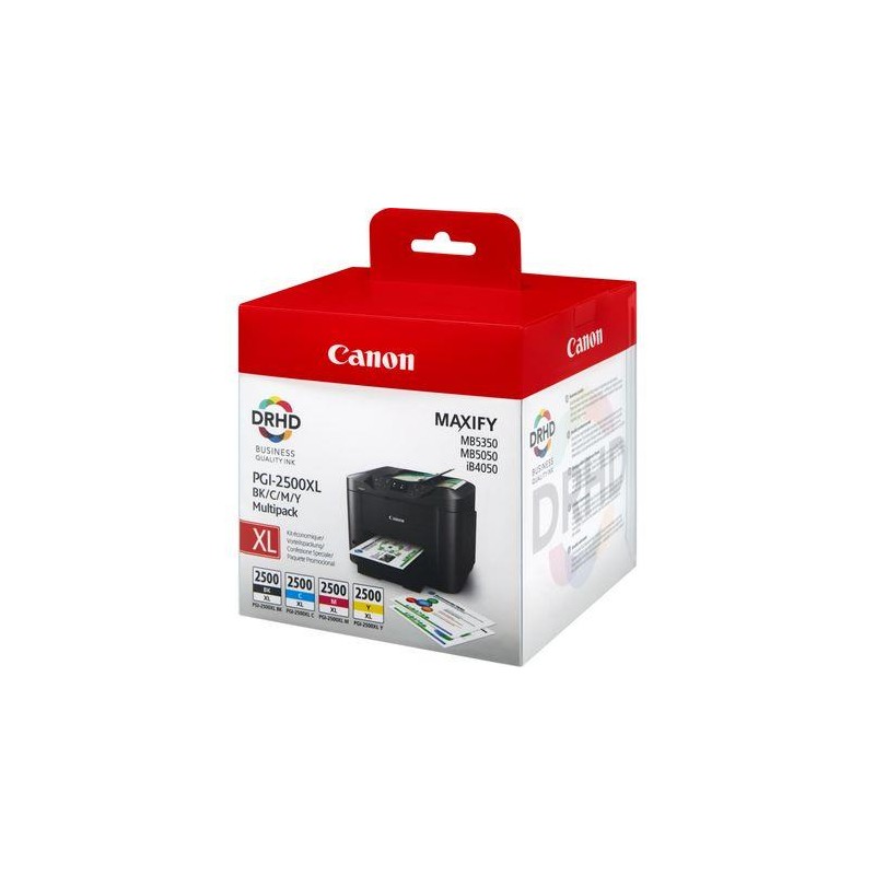 Combo-Pack  Original Canon CMYK, PGI-2500XLBK/C/M/Y, pentru Maxify IB4050|IB4150|MB5050|MB5150|MB5350|MB5450, , (timbru verde 0.