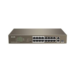 SWITCH PoE Tenda fara management 18 porturi (16 x FE PoE, 2 x SFP) IEEE 802.3at/af, carcasa metalica, rackabil "TEF1118P-16-150W