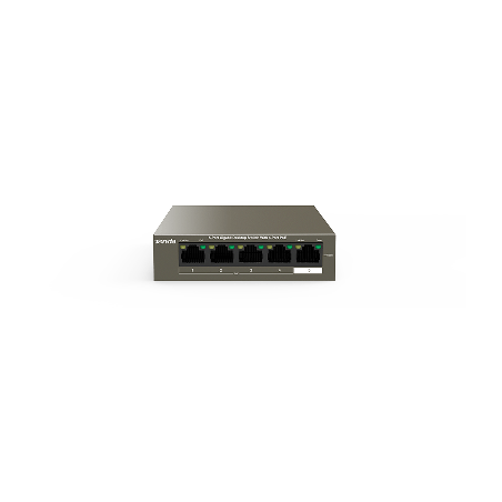 SWITCH TENDA PoE unmanaged, 5 porturi Gigabit, buget PoE 58W, metalic "TEG1105P-4-63W"  (timbru verde 2 lei)
