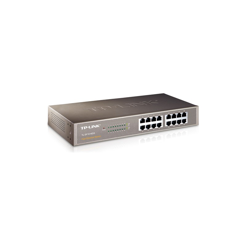 SWITCH TP-LINK 16 porturi 10/100Mbps. carcasa metalica "TL-SF1016DS" (timbru verde 2 lei)