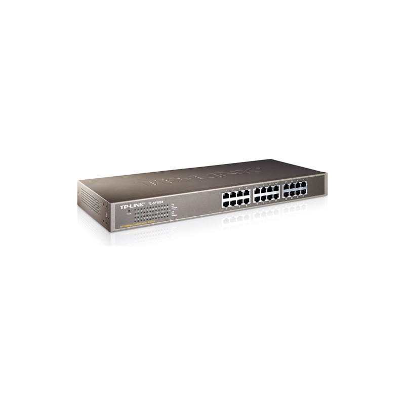 SWITCH TP-LINK 24 porturi 10/100Mbps. carcasa metalica. rackabil "TL-SF1024" (timbru verde 2 lei)