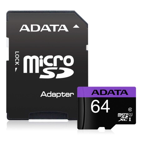 CARD MicroSD ADATA,  64 GB, MicroSDXC, clasa 10, standard UHS-I U1, "AUSDX64GUICL10-RA1" (timbru verde 0.03 lei)