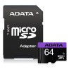 CARD MicroSD ADATA,  64 GB, MicroSDXC, clasa 10, standard UHS-I U1, "AUSDX64GUICL10-RA1" (timbru verde 0.03 lei)