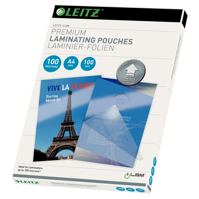 Folie Leitz UDT pentru laminare la cald,  A4, 100 mic., 100buc/set, "74800000"