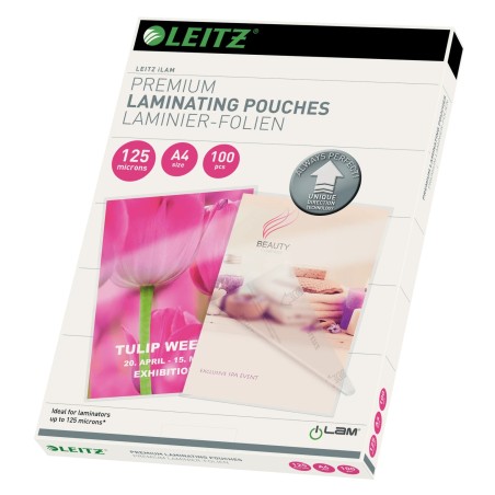 Folie Leitz UDT pentru laminare la cald,  A4, 125 mic., 100buc/set, "74810000"