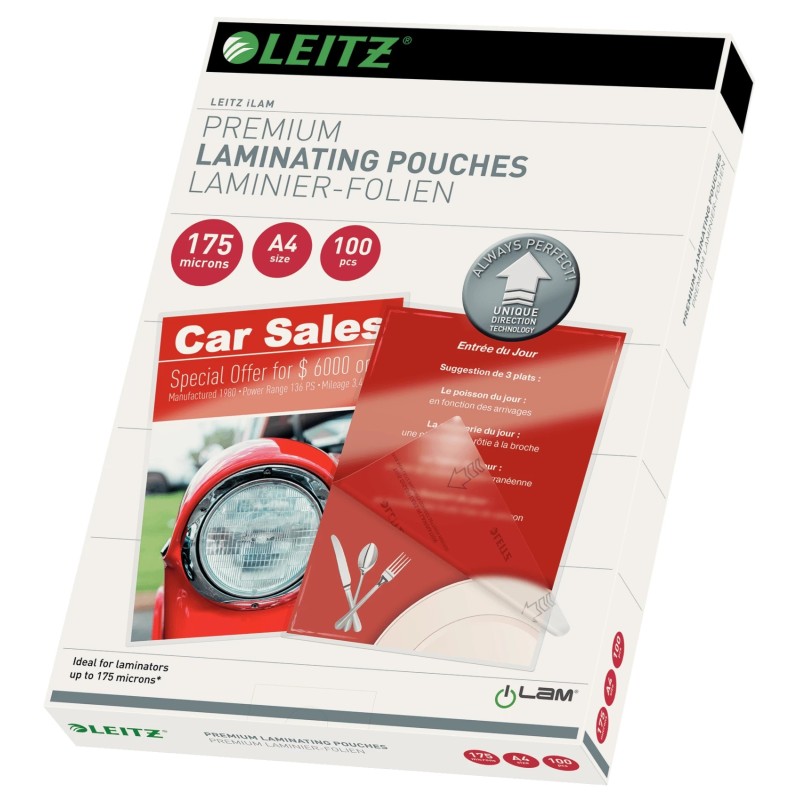 Folie Leitz UDT pentru laminare la cald,  A4, 175 mic., 100buc/set, "74830000"
