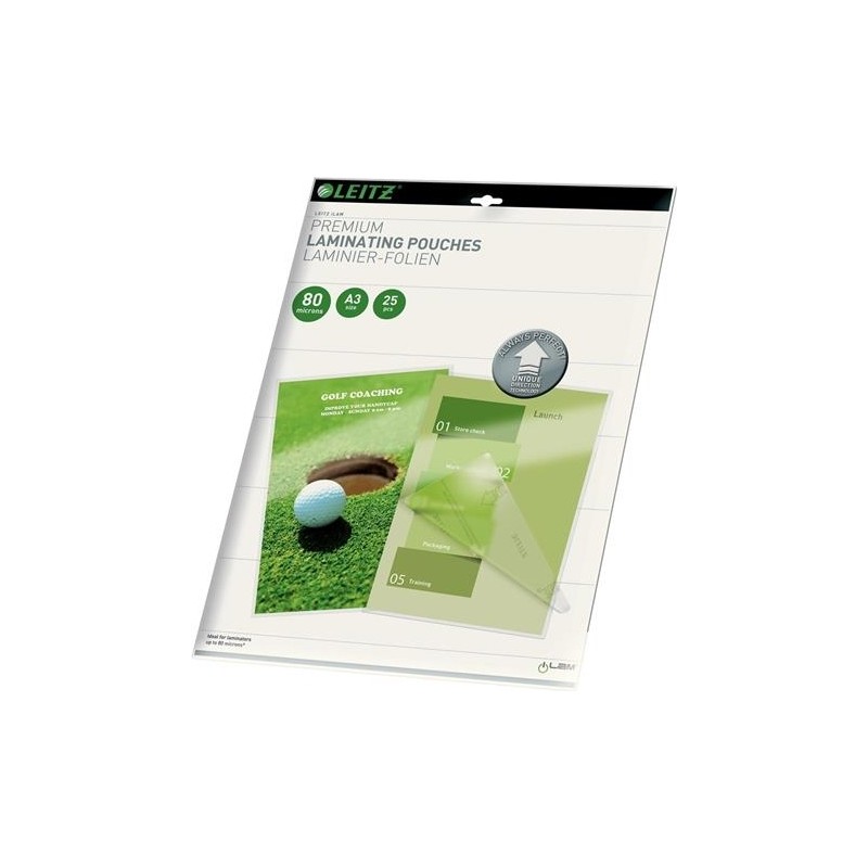 Folie Leitz UDT pentru laminare la cald, A3,  80 mic,   25buc/set, "74860000"