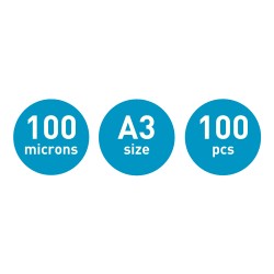 Folie Leitz UDT pentru laminare la cald, A3, 100 mic., 100buc/set, "74870000"