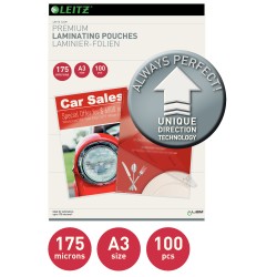 Folie Leitz UDT pentru laminare la cald, A3, 175 mic., 100buc/set, "74900000"