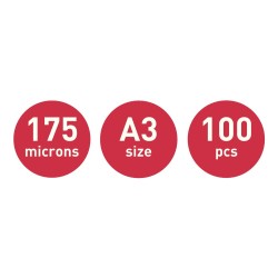 Folie Leitz UDT pentru laminare la cald, A3, 175 mic., 100buc/set, "74900000"