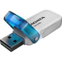 MEMORIE USB 2.0 ADATA 16 GB, cu capac, carcasa plastic, alb, "AUV240-16G-RWH" (timbru verde 0.03 lei)