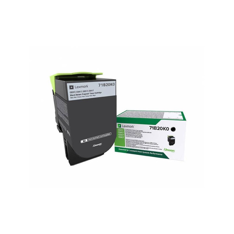 Toner Original Lexmark Black, 71B20K0, pentru CX317|CS317|CX417|CS417, 3K, (timbru verde 1.2 lei) , "71B20K0"