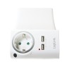 PRIZA LOGILINK, Schuko x 1, conectare prin Schuko (T), USB x 2, 16 A, protectie supratensiune, protectie copii, alb, "PA0165" (i