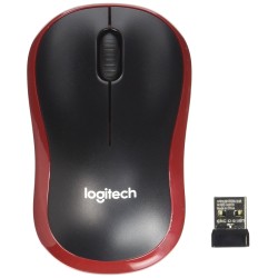 MOUSE LOGITECH wireless, 1000dpi, 3 butoane, 1 rotita scroll, "M185", red, "910-002237"  (timbru verde 0.18 lei)
