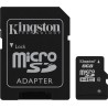 CARD MicroSD KINGSTON, 8 GB, MicroSDHC, clasa 4, standard nu e cazul, "SDC4/8GB" (timbru verde 0.03 lei)