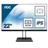 MONITOR AOC 21.5", home, office, IPS, Full HD (1920 x 1080), Wide, 250 cd/mp, 5 ms, HDMI, DisplayPort, "22V2Q" (timbru verde 7 l