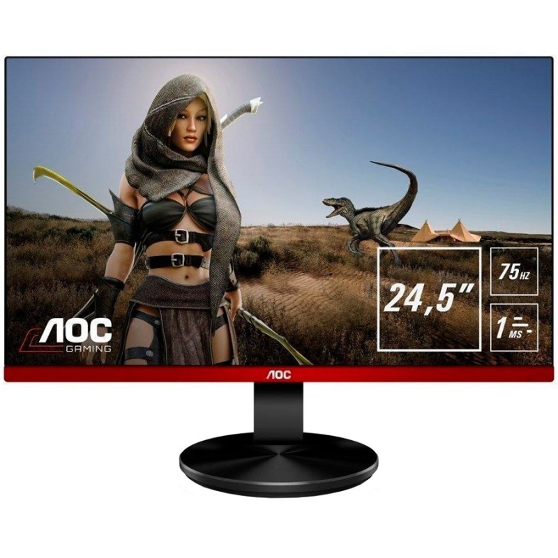 MONITOR AOC 24.5" gaming, TN, Full HD (1920 x 1080), Wide, 250 cd/mp, 1 ms, VGA, HDMI x 2, DisplayPort, "G2590VXQ" (timbru verde