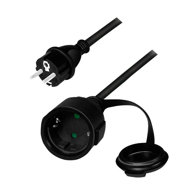 Cablu de alimentare prelungitor, Schuko, 5m, 3x1.5mm2, 250V / 16A, black, Logilink "LPS102" (timbru verde 0.18 lei)