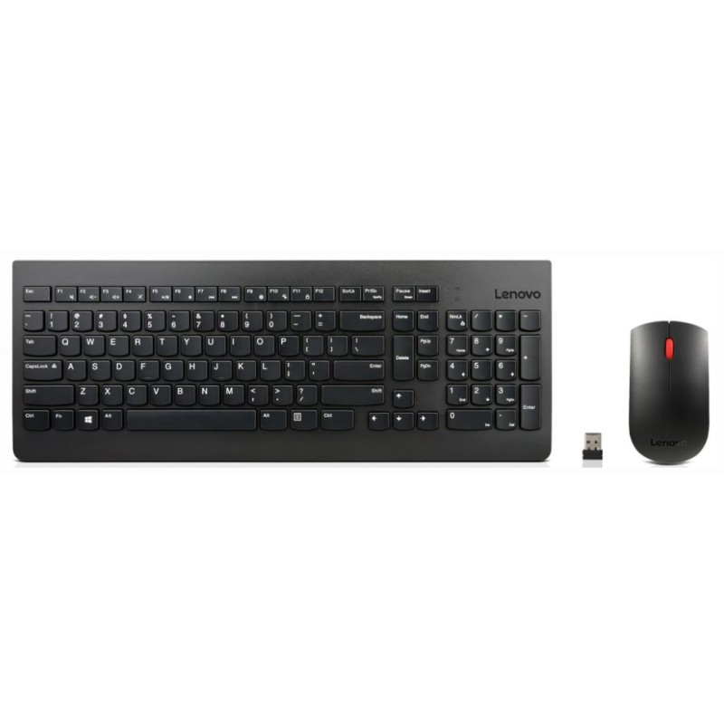 Kit TASTATURA si Mouse Lenovo, "Essential", wireless, 104 taste format standard, mouse 1200dpi, 3/1 butoane, negru, "4X30M39497"