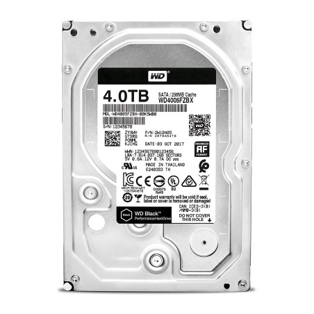 HDD WD 4 TB, Black, 7.200 rpm, buffer 256 MB, pt. desktop PC, "WD4005FZBX"