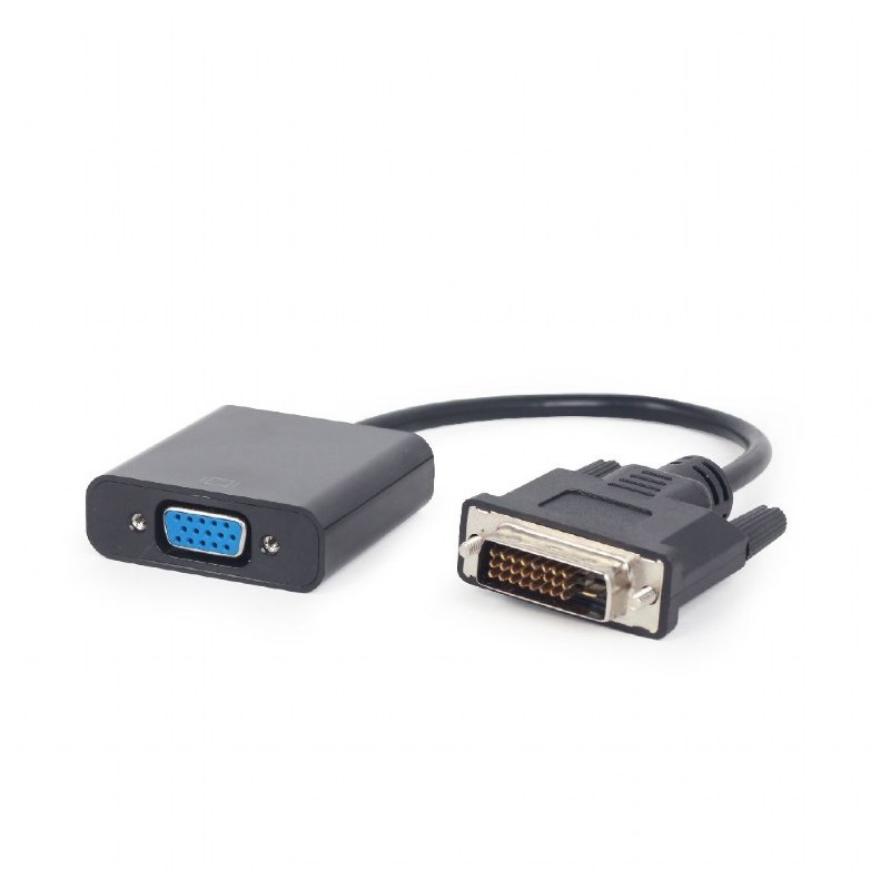 CABLU video GEMBIRD, adaptor DVI-D DL (T) la VGA (M), 20cm, rezolutie maxima Full HD (1920 x 1080) la 60Hz, negru, "A-DVID-VGAF-