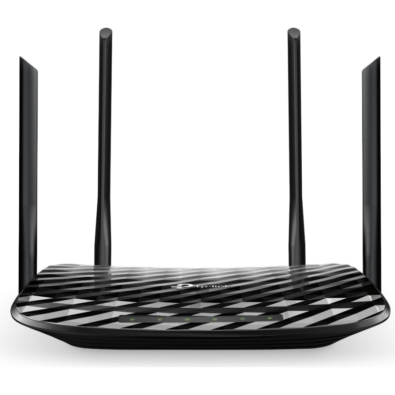 ROUTER TP-LINK wireless 1200Mbps, 4 porturi Gigabit, 4 antene externe + 1 interna, Dual Band AC1200 "Archer C6" (timbru verde 0.