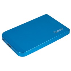 RACK extern SPACER, pt HDD/SSD, 2.5 inch, S-ATA, interfata PC USB 3.0, Husa piele sintetitca, aluminiu, albastru, "SPR-25611A" (