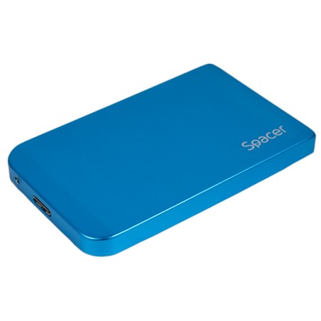 RACK extern SPACER, pt HDD/SSD, 2.5 inch, S-ATA, interfata PC USB 3.0, Husa piele sintetitca, aluminiu, albastru, "SPR-25611A" (