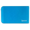 RACK extern SPACER, pt HDD/SSD, 2.5 inch, S-ATA, interfata PC USB 3.0, Husa piele sintetitca, aluminiu, albastru, "SPR-25611A" (