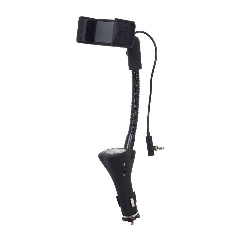 CARKIT 4-in-1 GEMBIRD, jack 3.5mm, modulator FM, suport, handfree, incarcator, USB, montare la priza auto, "TA-CHU3" (timbru ver