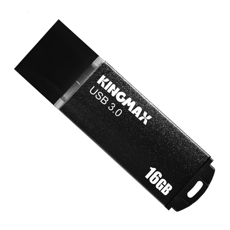 MEMORIE USB 3.0 KINGMAX 16 GB, cu capac, carcasa aluminiu, negru, "KM-MB03-16GB/BK" (timbru verde 0.03 lei)