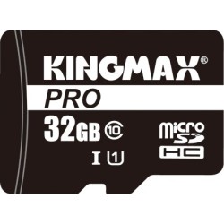 CARD MicroSD KINGMAX,  32 GB, MicroSDHC, clasa 10, standard UHS-I U1, "KM-PS04-32GB-PRO" (timbru verde 0.03 lei)