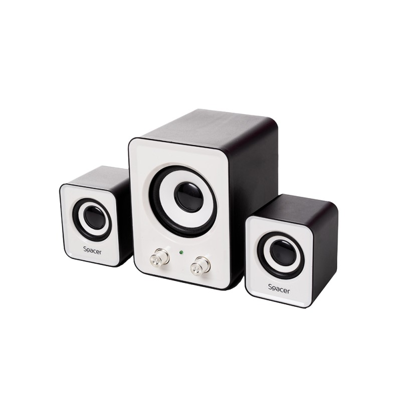 BOXE SPACER 2.1, RMS:  11W (2 x 3W + 5W), control volum, USB power, black &amp; white, "SPB-807" (timbru verde 2.00 lei)