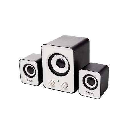 BOXE SPACER 2.1, RMS:  11W (2 x 3W + 5W), control volum, USB power, black &amp; white, "SPB-807" (timbru verde 2.00 lei)
