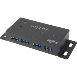 HUB extern LOGILINK, porturi USB: USB 3.0 x 4, conectare prin USB 3.0, alimentare retea 220 V, negru, "UA0149"  (timbru verde 0.