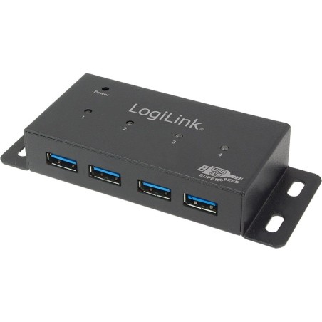 HUB extern LOGILINK, porturi USB: USB 3.0 x 4, conectare prin USB 3.0, alimentare retea 220 V, negru, "UA0149"  (timbru verde 0.