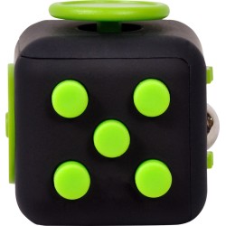 CUB ANTISTRES SPACER, FIDGET, black cu butoane green, "SP-CUBE-FGET"