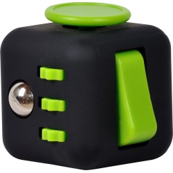 CUB ANTISTRES SPACER, FIDGET, black cu butoane green, "SP-CUBE-FGET"