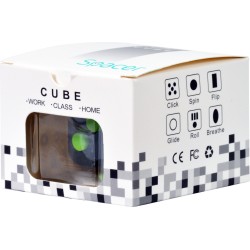 CUB ANTISTRES SPACER, FIDGET, black cu butoane green, "SP-CUBE-FGET"