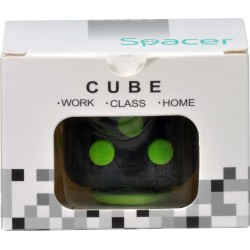 CUB ANTISTRES SPACER, FIDGET, black cu butoane green, "SP-CUBE-FGET"