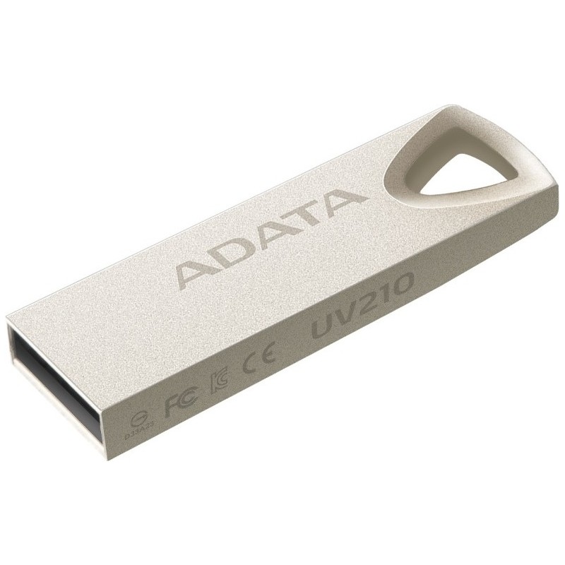 MEMORIE USB 2.0 ADATA 16 GB, clasica, carcasa metalica, argintiu, "AUV210-16G-RGD" (timbru verde 0.03 lei)