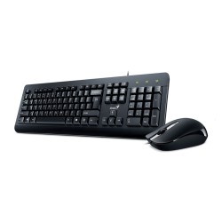 KIT wired GENIUS USB, tastatura 104 taste (concave) + mouse optic 1000dpi, 3 butoane, black, "KM-160" "31330001413"  (timbru ver