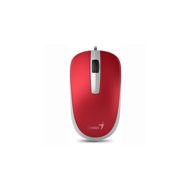 MOUSE Genius, "DX-110", PC sau NB, cu fir, USB, optic, 1000 dpi, butoane/scroll 3/1, , rosu, "31010116104" (timbru verde 0.18 le
