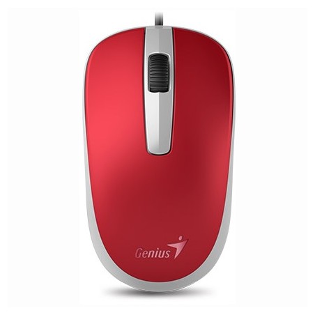MOUSE Genius, "DX-110", PC sau NB, cu fir, USB, optic, 1000 dpi, butoane/scroll 3/1, , rosu, "31010116104" (timbru verde 0.18 le